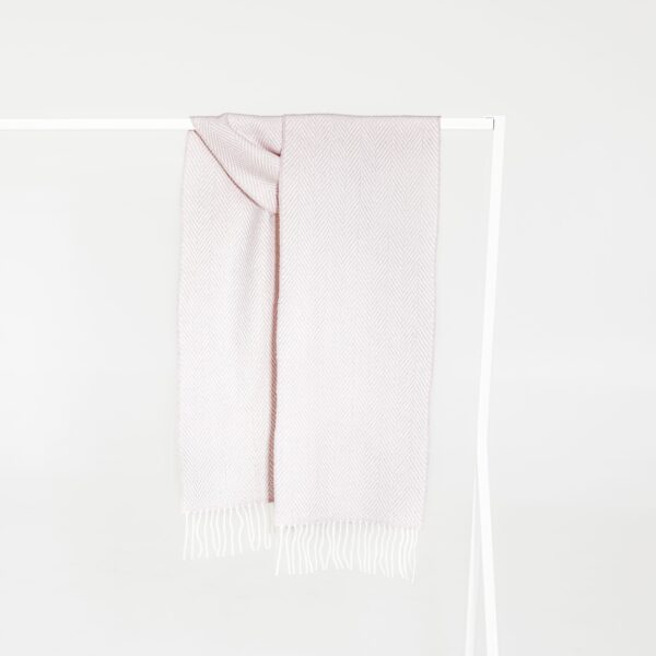 FOXFORD PINK/WHITE ėriukų vilnos ir kašmyro šalikas