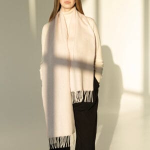 FOXFORD PINK/WHITE ėriukų vilnos ir kašmyro šalikas