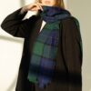 FOXFORD NAVY/GREEN TARTAN merino vilnos šalikas