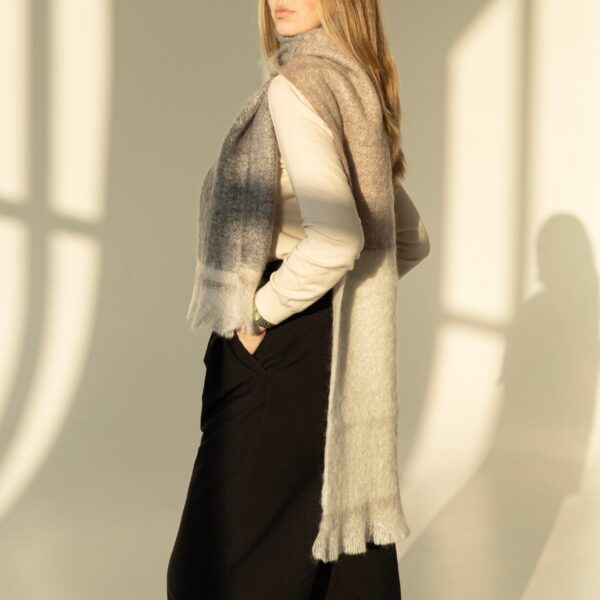 FOXFORD GREY & MINK moheros vilnos šalikas